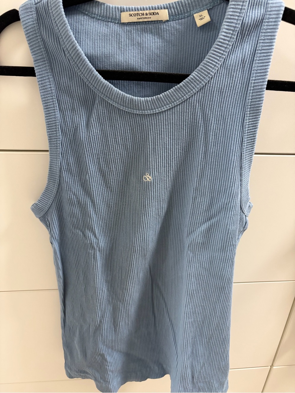 Scotch & Soda Sky Blue Ribbed Tank